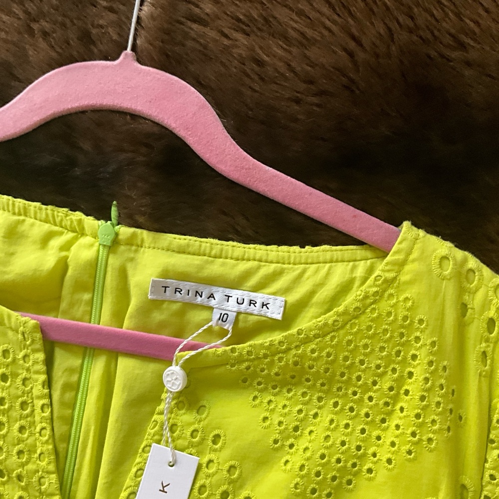 Trina Turk Lime Green Eyelet Dress - Picture 3 of 11